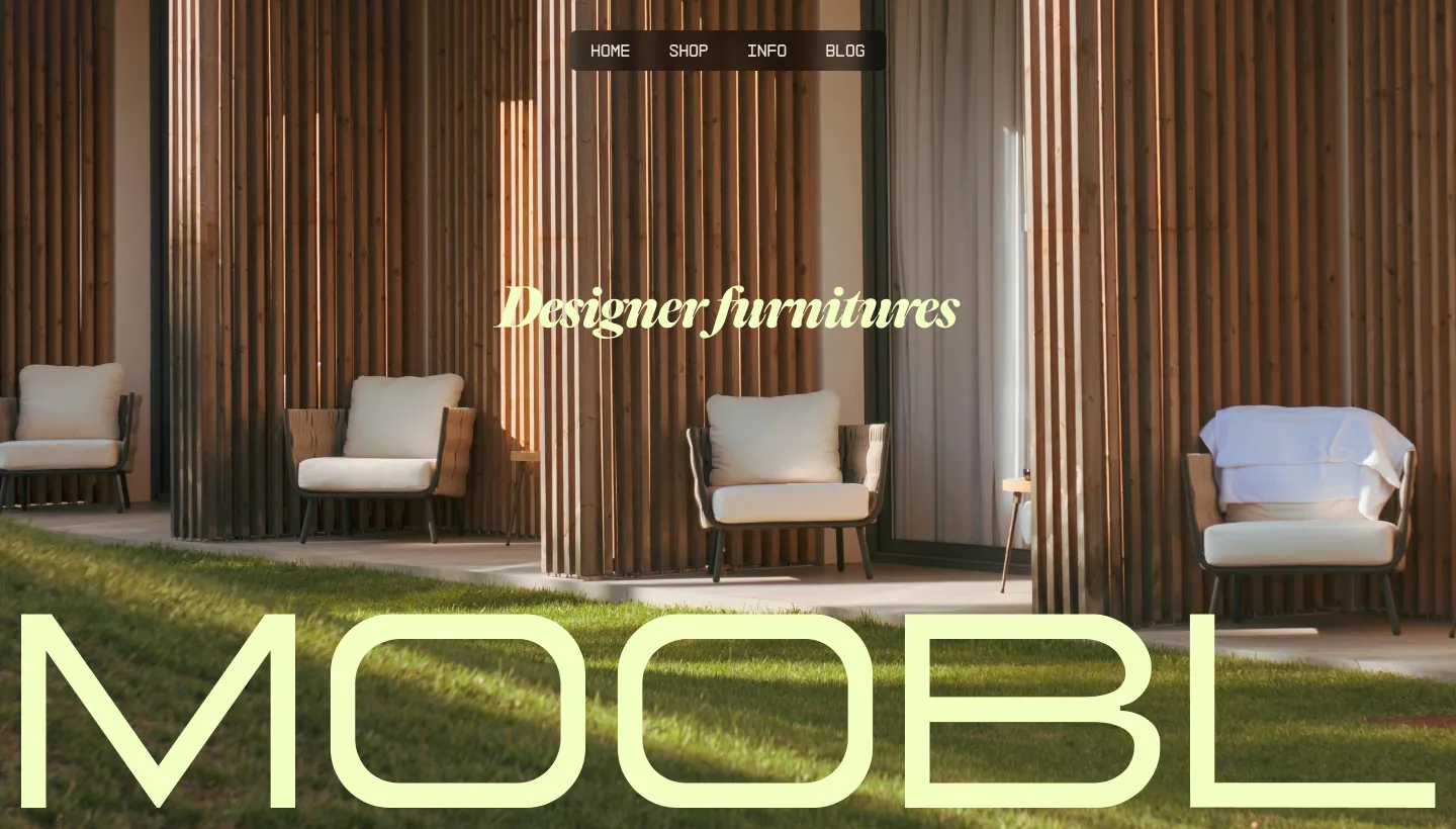 Webdesign for a modern home furnitures brand